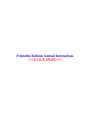 Printable Balloon Animal Instructions - Fill Online, Printable ...