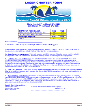 LASER CHARTER FORM