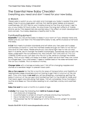 Fillable Online The Essential New Baby Checklist Fax Email Print ...
