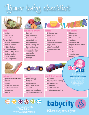 Fillable Online Your baby checklist Fax Email Print - pdfFiller