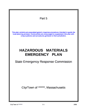 This plan contains pre-populated generic response procedures intended to guide the local planning process