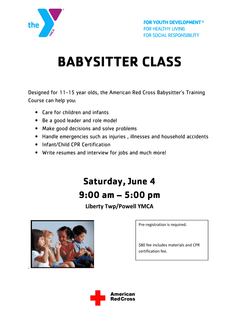 Fillable Online BABYSITTER CLASS Fax Email Print pdfFiller