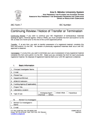 IBC Form 7IBC Number: