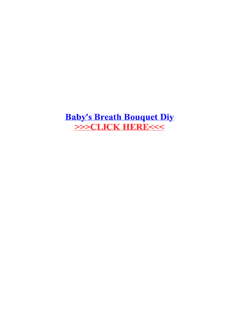 Fillable Online Baby's Breath Bouquet Diy Fax Email Print pdfFiller