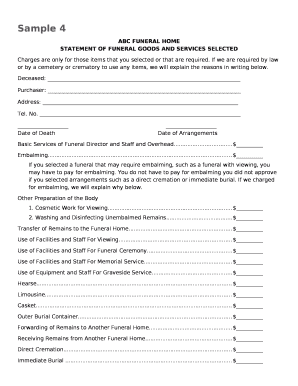 Complying with the Funeral Rule - Federal Trade Commission template