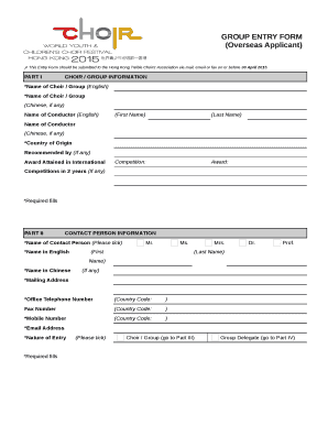 CHOIR / GROUP INFORMATION