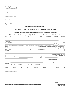 SECURITY DEED MODIFICATION AGREEMENT template