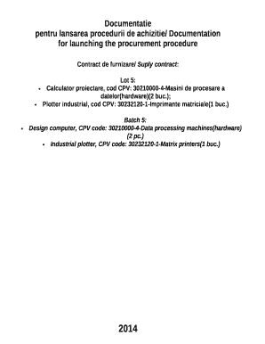 Pentru lansarea procedurii de achizitie/ Documentation