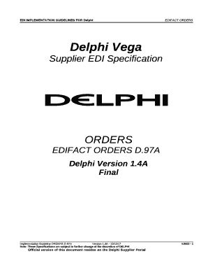 Supplier EDI Specification Doc Template | pdfFiller