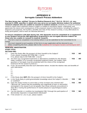 Surrogate Consent Process Addendum