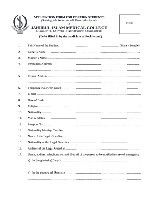 (To be filled in by the candidate in block letters)