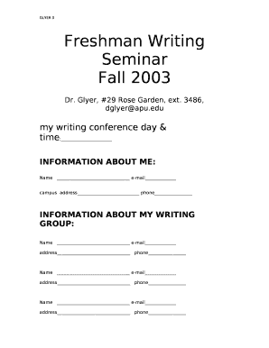 Freshman Writing Seminar