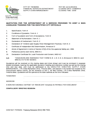 FINANCIAL SERVICES DEPARTMENT:CLOSING DATE: 21/05/2015