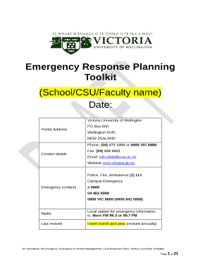 Emergency Response Planning Toolkit