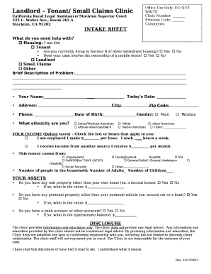 Landlord Tenant/ Small Claims Clinic Doc Template pdfFiller Landlord Tenant/ Small Claims Clinic Doc Template pdfFiller