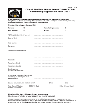 City of Sheffield Water Polo (COSWPC) Club