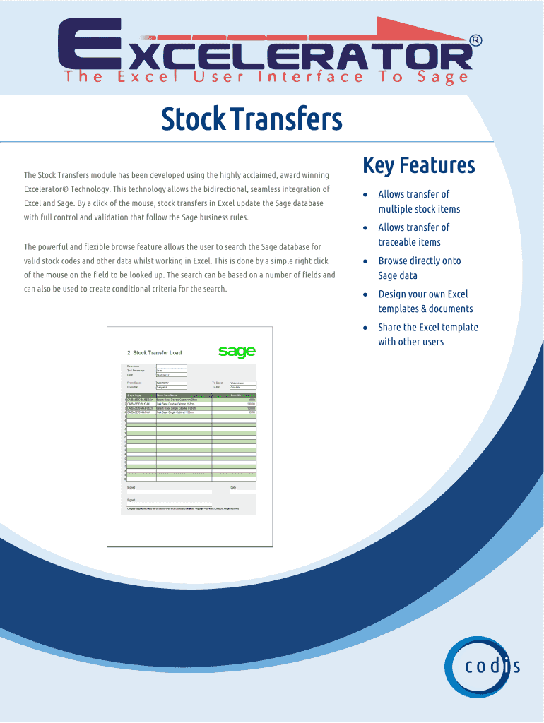 Fillable Online The Stock Transfers module has been developed using the
