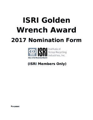 ISRI Golden Wrench Award