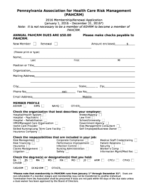 Pennsylvania Association for Health Care Risk Management (PAHCRM)