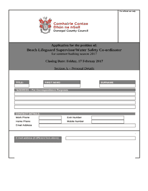 Beach Lifeguard Supervisor/Water Safety Co-ordinator