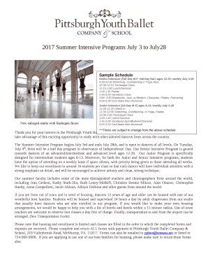 We hope you will take advantage of this exciting opportunity to study with other talented dancers from across the country