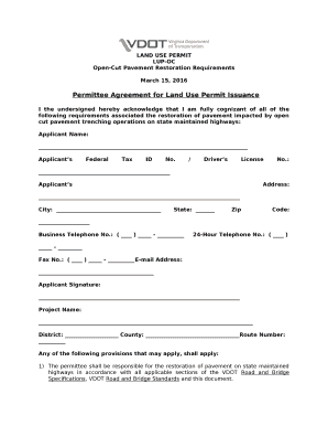 Land Use Permits - Virginia Department of Transportation