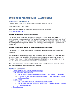 GUIDE DOGS FOR THE BLIND - ALUMNI NEWS