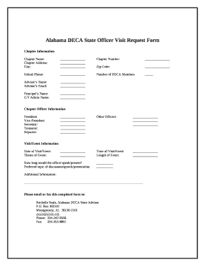 Alabama DECA State Officer Visit Request Form