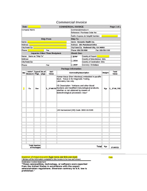 Commercial Invoice #: