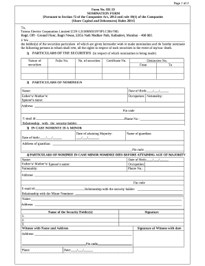 Form sh 13 filled sample