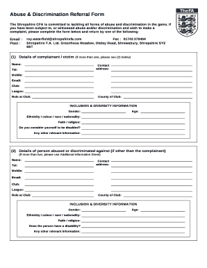 Abuse & Discrimination Referral Form