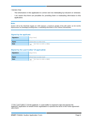 PIAM&V Auditors Application Form