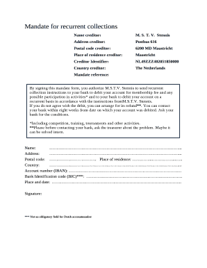 Mandate for recurrent collections