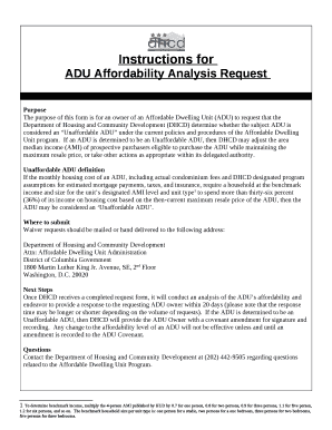 ADU Affordability Analysis Request