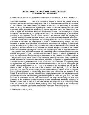 INTENTIONALLY DEFECTIVE GRANTOR TRUST
