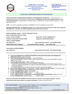 APPLICATION FOR THE IMMUNOHISTOCHEMISTRY AND MICROSCOPY (IHCM) ONLY