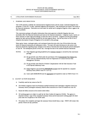 The CAFR presents a liability for material known litigation losses and for certain "potential litigation loss situations" at June 30