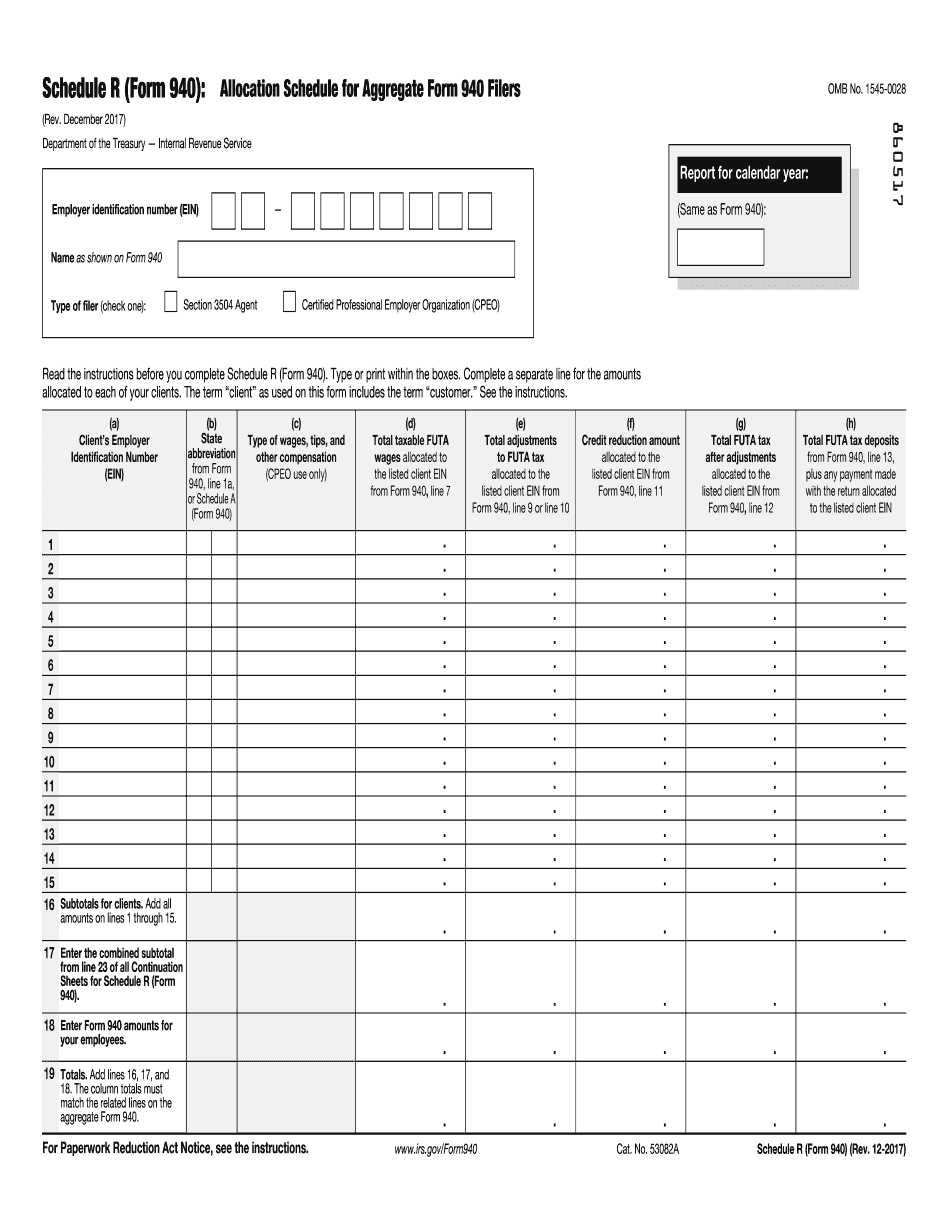 Fill in form 940 2018