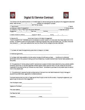 Digital DJ Service Contract