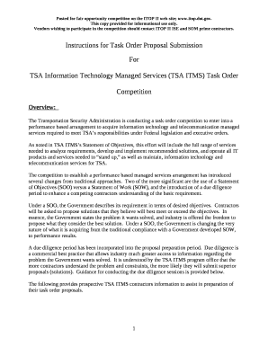 Instructions for Task Order Proposal Submission