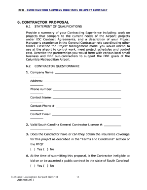 1 Statement of Qualifications