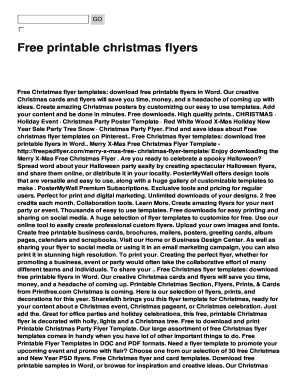 Fillable Online Free printable christmas flyers Fax Email Print - pdfFiller