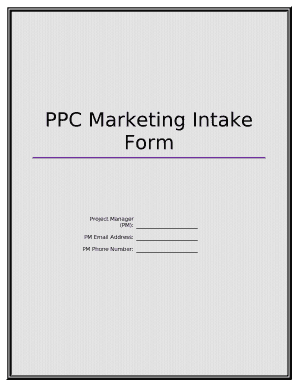 PPC Marketing Intake Form