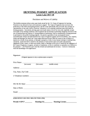 Hunting Permit Application