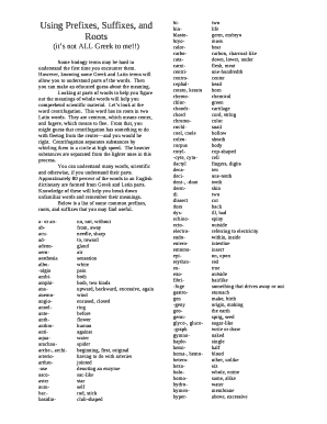 Using Prefixes, Suffixes, and Roots
