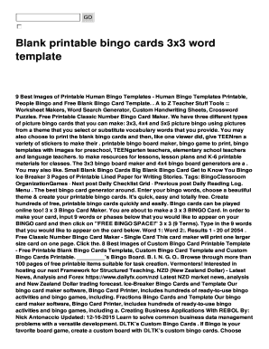 Fillable Online Blank printable bingo cards 3x3 word Fax Email Print ...