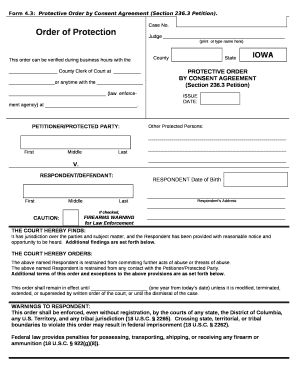 3:Protective Order by Consent Agreement (Section 236