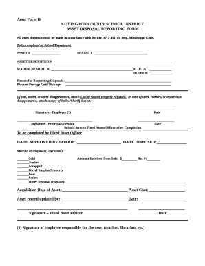 All asset disposals must be made in accordance with Section 37-7-451, et