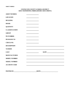 ASSET REPORTING FORM (SOURCE DOCUMENT)