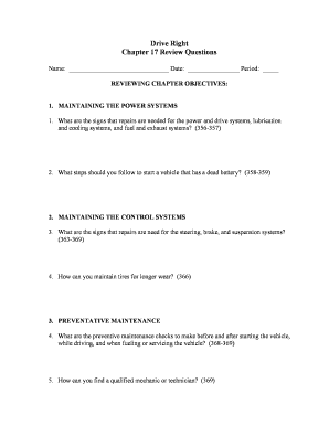Drive Right Chapter 17 Review Questions